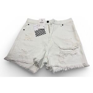 SR vs Sandrine Rose Distressed Denim Shorts Dust White Size 24 NWT